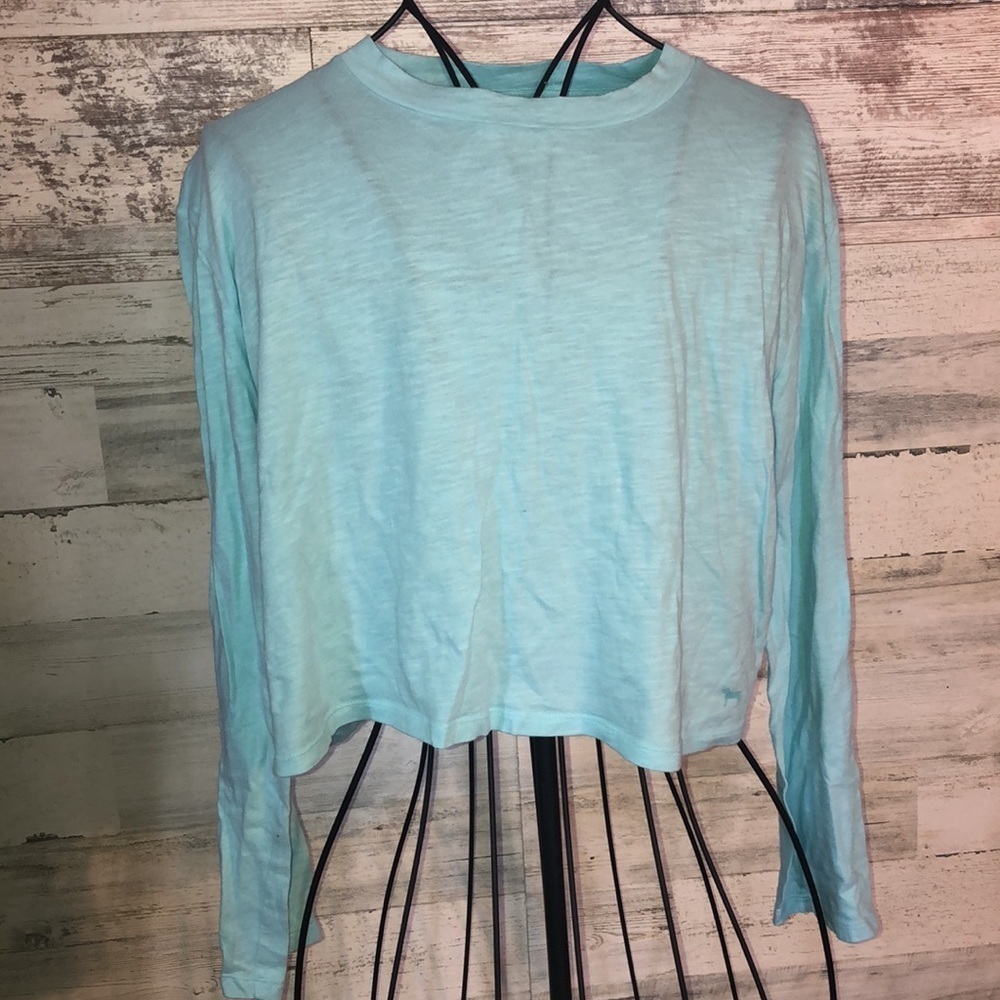 Pink Victoria’s Secret long sleeve crop top small blue vs crop top long sleeve‌